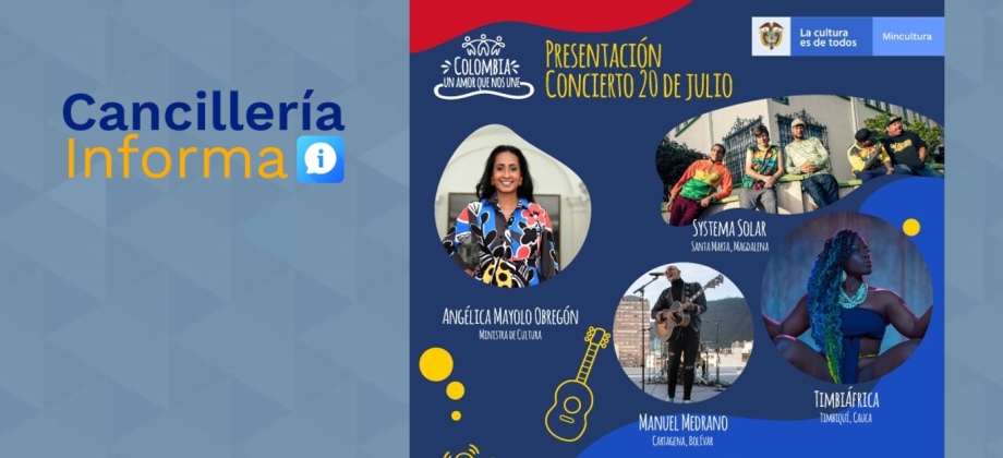 La Embajada en Trinidad y Tobago invita a conectarse al concierto Colombia, un amor que nos une
